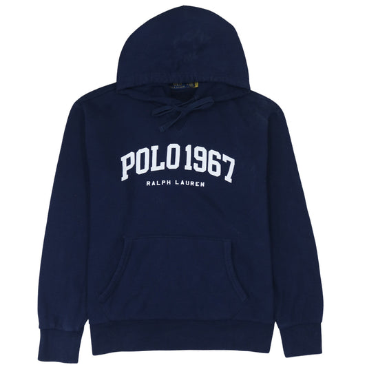 Ralph Lauren Men's Blue Pullover Hoodie M Logo Fleece Sweatshirt