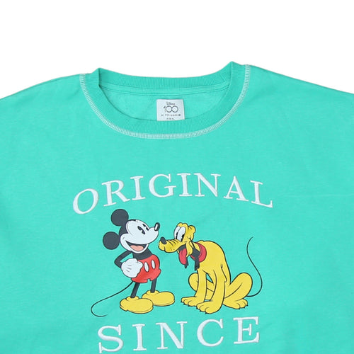 Disney x Primark Women's Green Mickey Pluto XL Sweatshirt