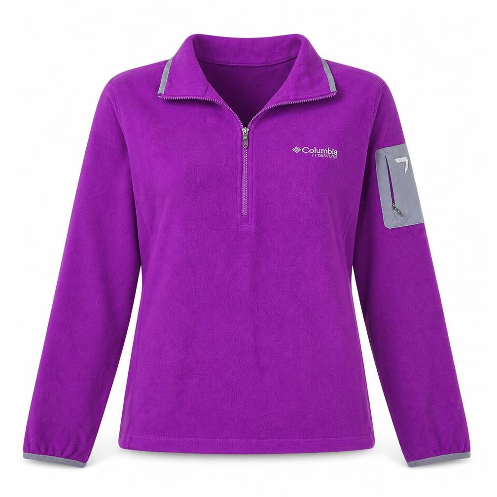 Columbia Women’s Purple Titanium Fleece 1/4 Zip Pullover Sweatshirt Size L
