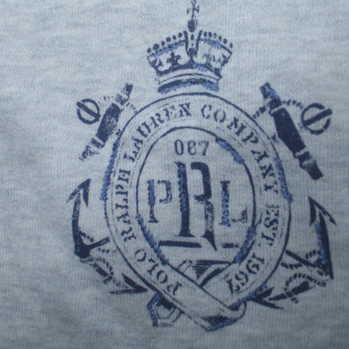 Polo Ralph Lauren Men's Grey Crew Neck Button Sweatshirt Size S