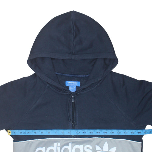 Adidas Women’s Navy Blue 1/2 Zip Logo Hoodie Size L