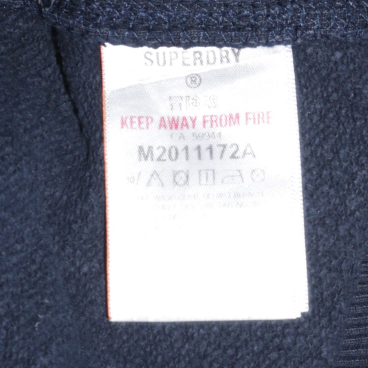 Superdry Men's Navy Pullover Hoodie Size M Graphic Print Cotton