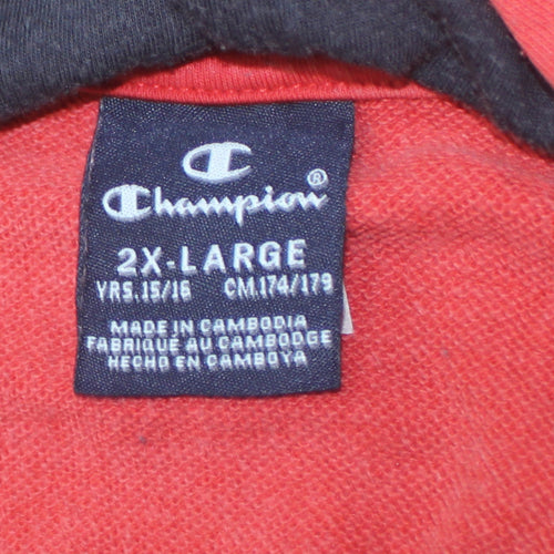 Champion Boys Red Pullover Hoodie 2XL 15-16 Years Hooded Fleece Sweatshirt