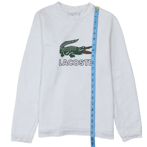 Lacoste Boys White 14 Years Crew Neck Long Sleeve Sweatshirt