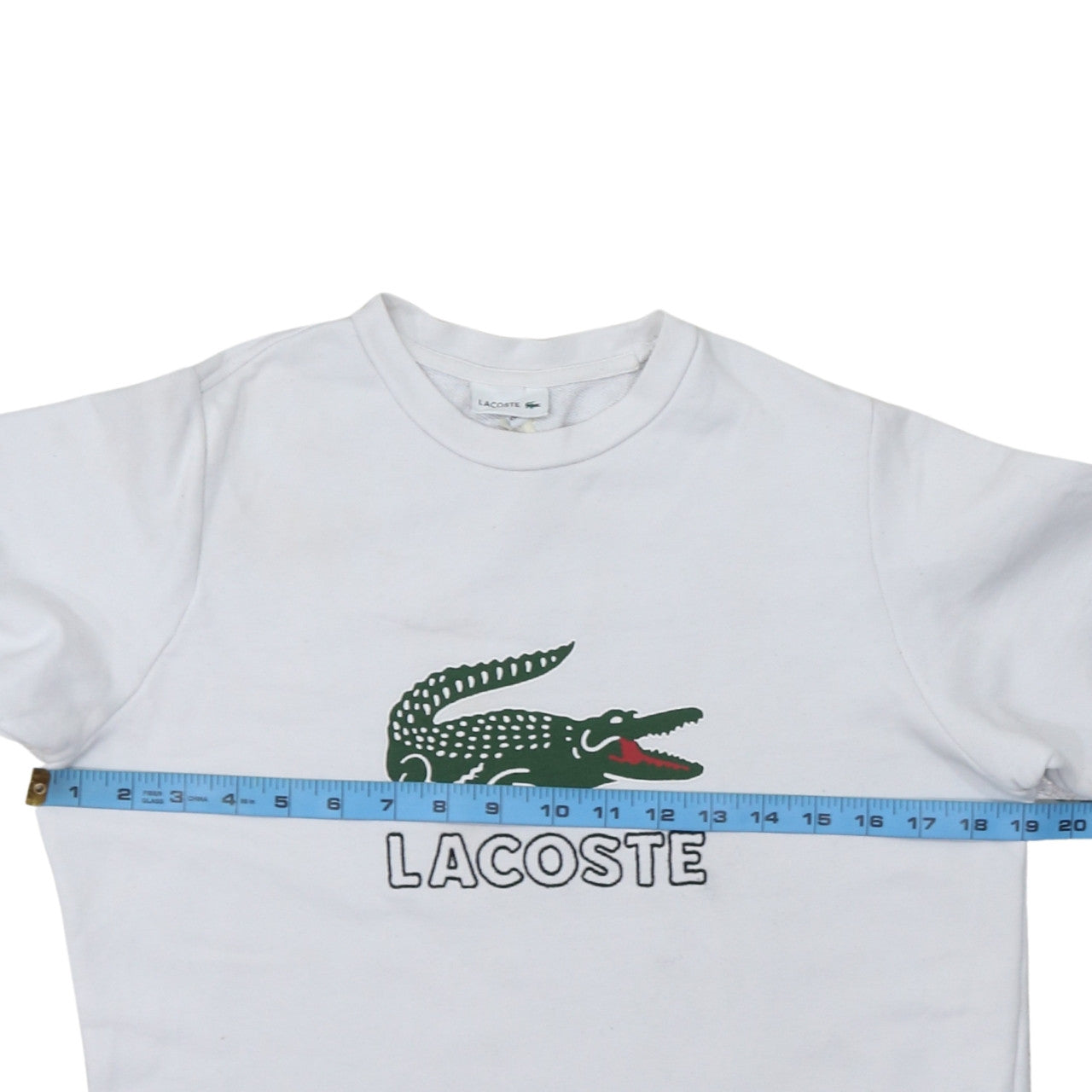 Lacoste Boys White 14 Years Crew Neck Long Sleeve Sweatshirt