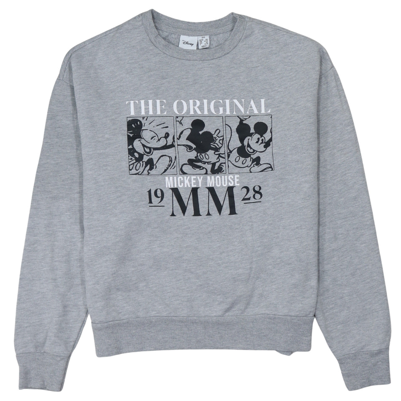 Primark Cares Women Grey Mickey Mouse Pullover Sweatshirt 2XS