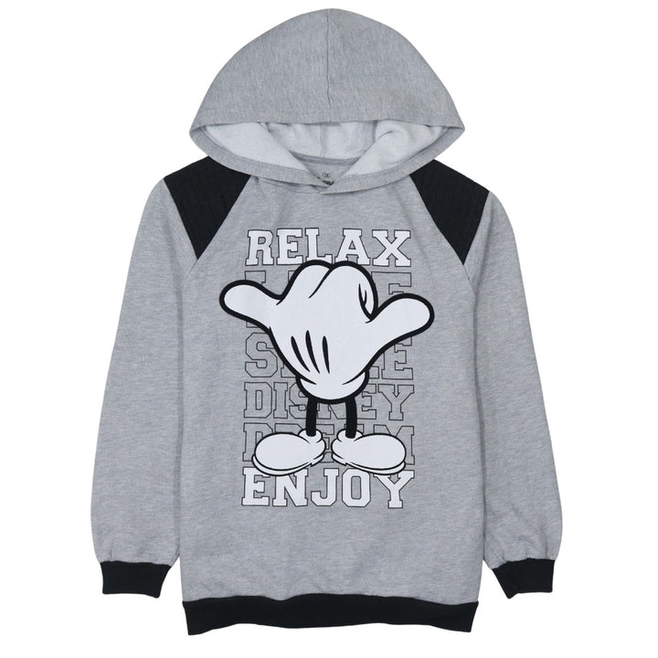 Disneyland Paris Boys Grey Mickey Hoodie 14 Years Pullover Cotton Blend