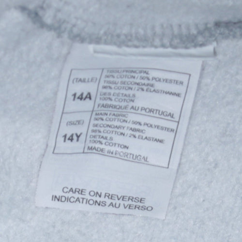 Disneyland Paris Boys Grey Mickey Hoodie 14 Years Pullover Cotton Blend