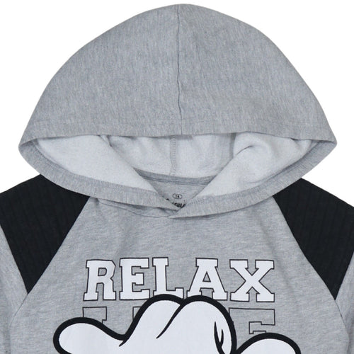 Disneyland Paris Boys Grey Mickey Hoodie 14 Years Pullover Cotton Blend