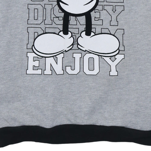 Disneyland Paris Boys Grey Mickey Hoodie 14 Years Pullover Cotton Blend