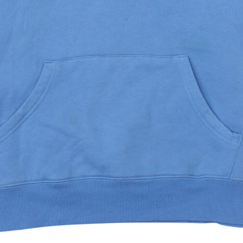 Canterbury Womens Blue Pullover Hoodie Size 10 Logo Print Cotton Blend