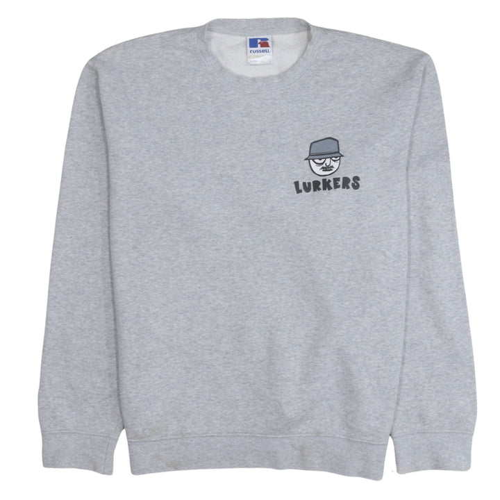 Russell Mens Grey L Lurkers Graphic Pullover Sweatshirt