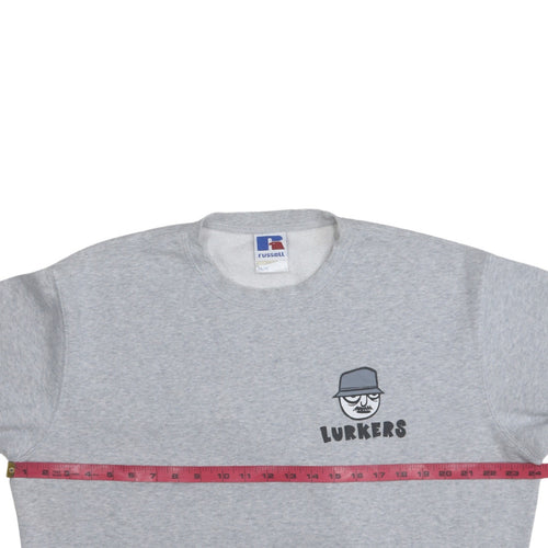 Russell Mens Grey L Lurkers Graphic Pullover Sweatshirt