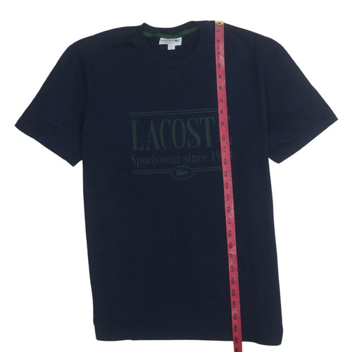 Lacoste Men's Blue Regular Fit Crew Neck Graphic T-Shirt L