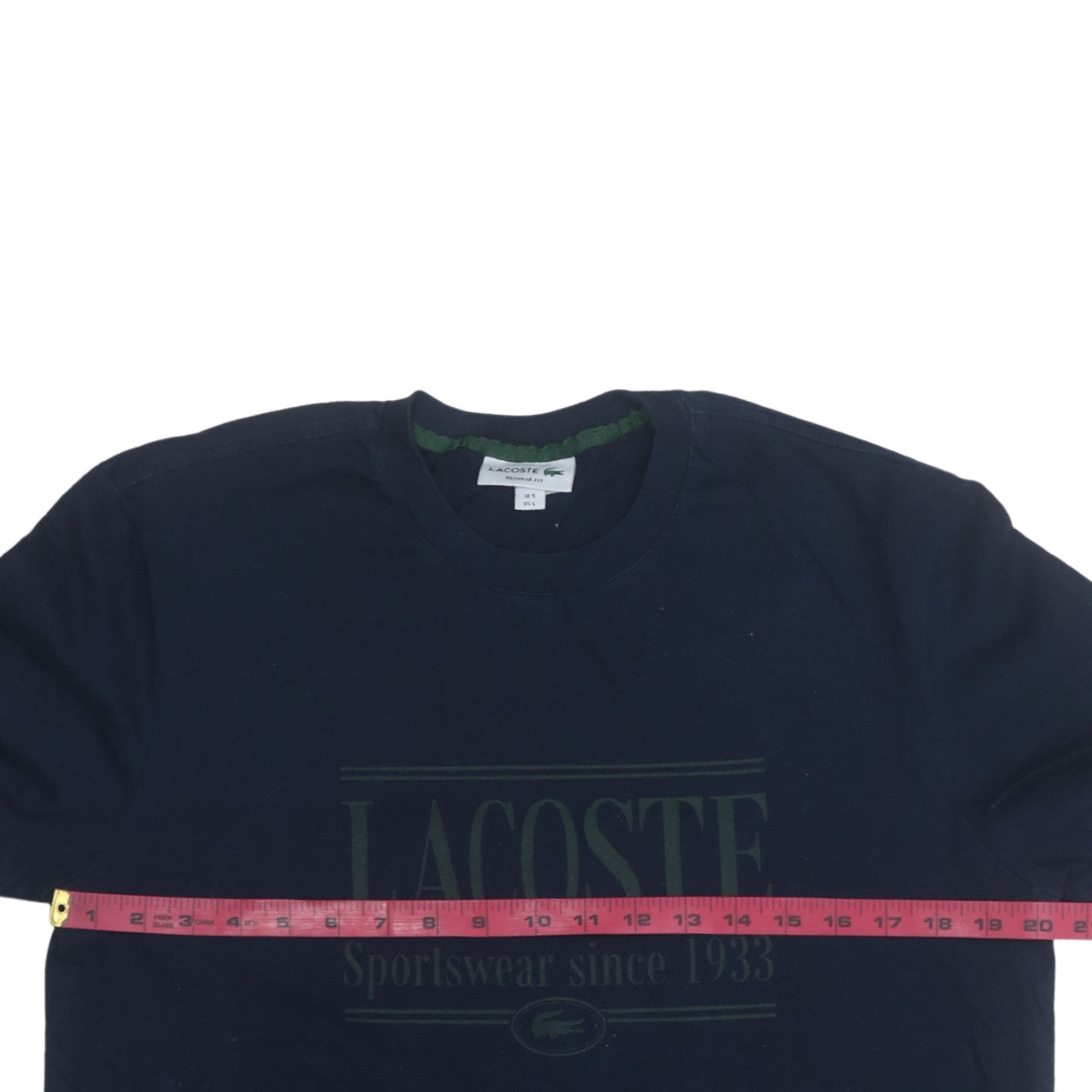 Lacoste Men's Blue Regular Fit Crew Neck Graphic T-Shirt L