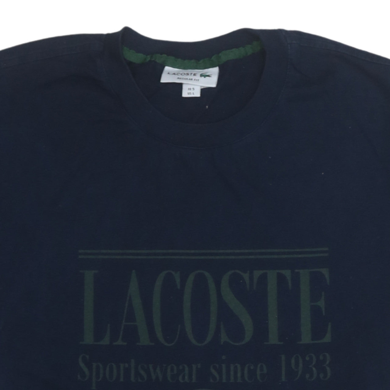 Lacoste Men's Blue Regular Fit Crew Neck Graphic T-Shirt L