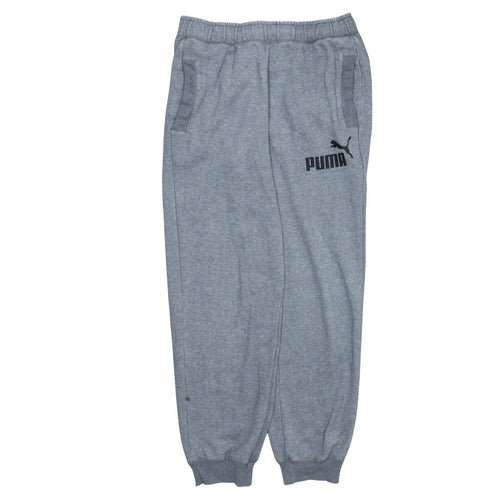 Puma Men's Grey Jogger Sweatpants M Regular Fit Cotton Blend