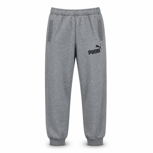 Front view of Puma Men's Grey Jogger Sweatpants M Regular Fit Cotton Blend