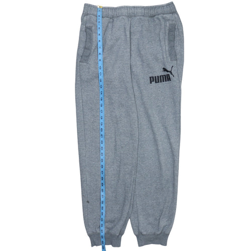 Puma Men's Grey Jogger Sweatpants M Regular Fit Cotton Blend