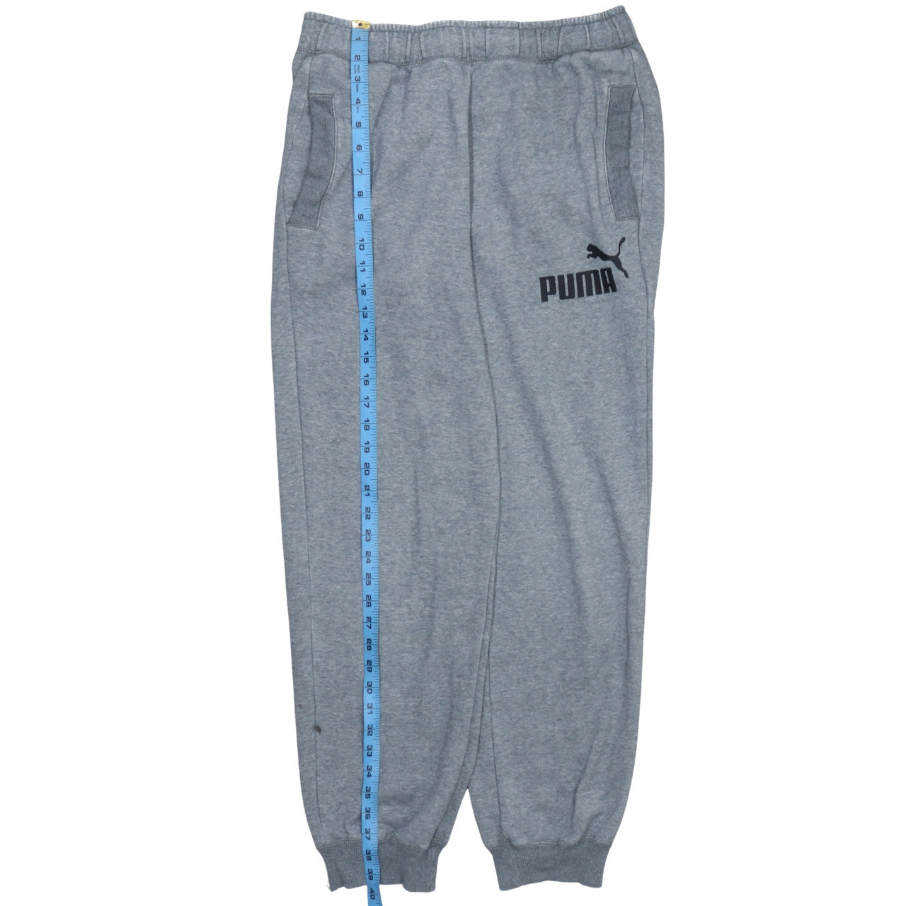 Puma Men's Grey Jogger Sweatpants M Regular Fit Cotton Blend
