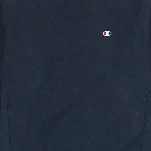 Champion Men's Blue Small Reverse Weave Crew Neck Sweatshirt