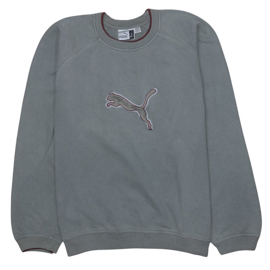 Puma Men's Grey Crew Neck Logo Sweatshirt Size L