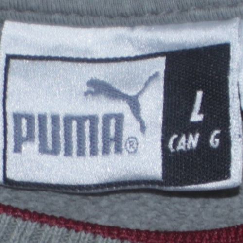 Puma Men's Grey Crew Neck Logo Sweatshirt Size L