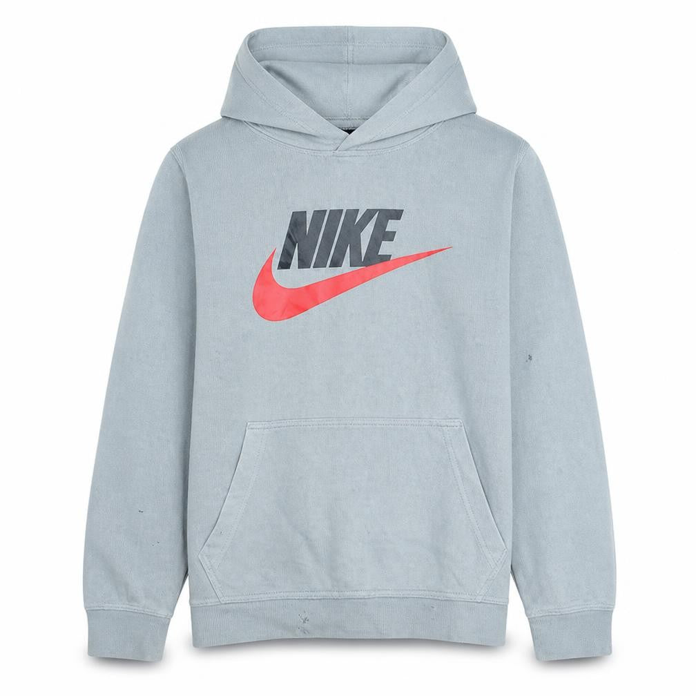 Front view of Nike boys’ grey hoodie l 147-158cm pullover standard fit sweatshirt