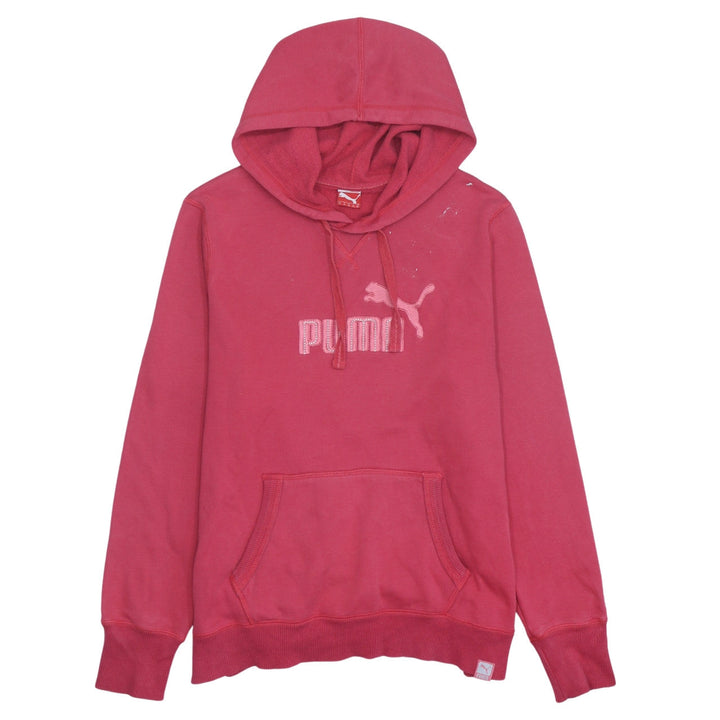 Puma Womens Pink Pullover Hoodie XL UK 16 Logo Graphic Sporty Sweatshirt