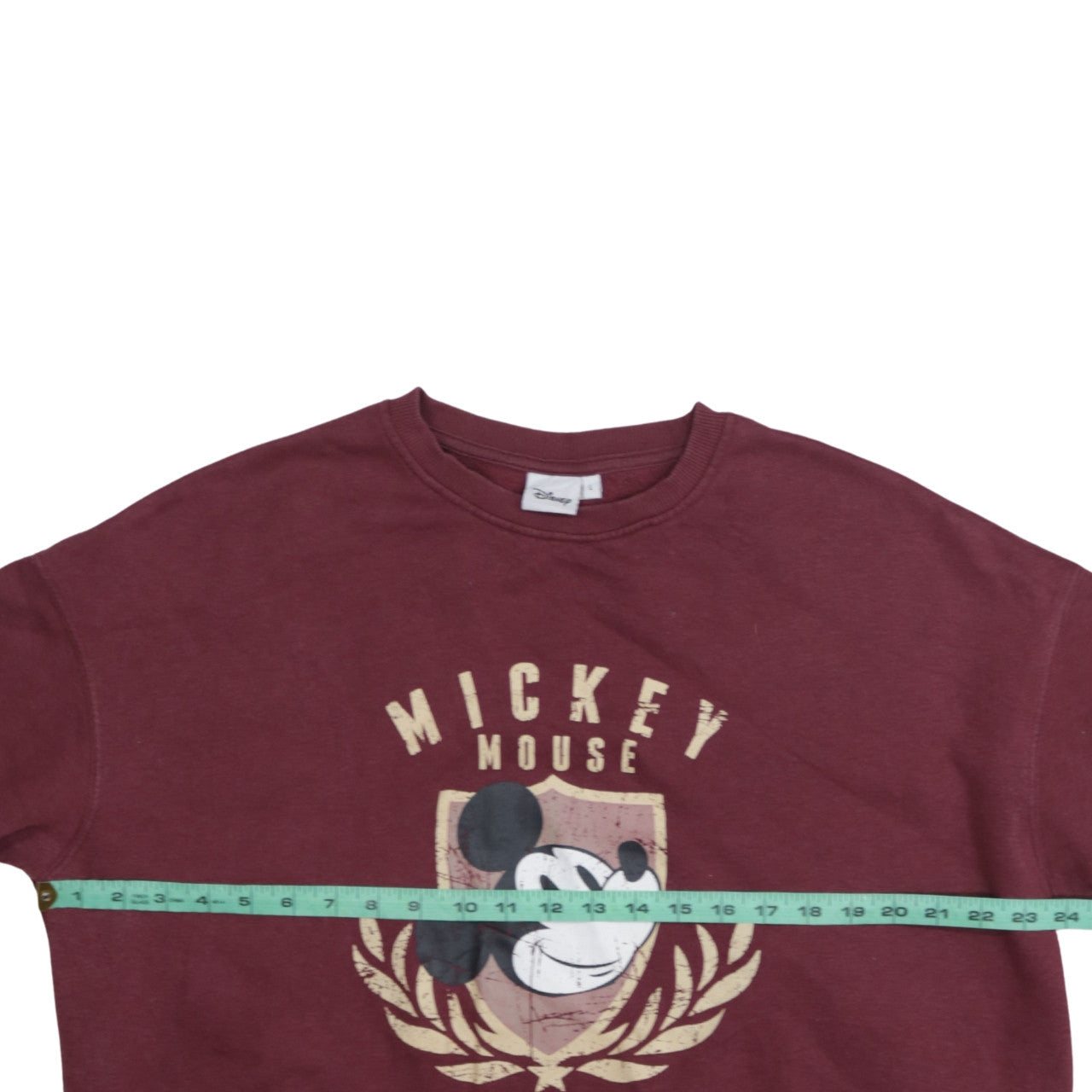 Disney Womens Burgundy Mickey Mouse Sweatshirt L Pullover Cotton Blend