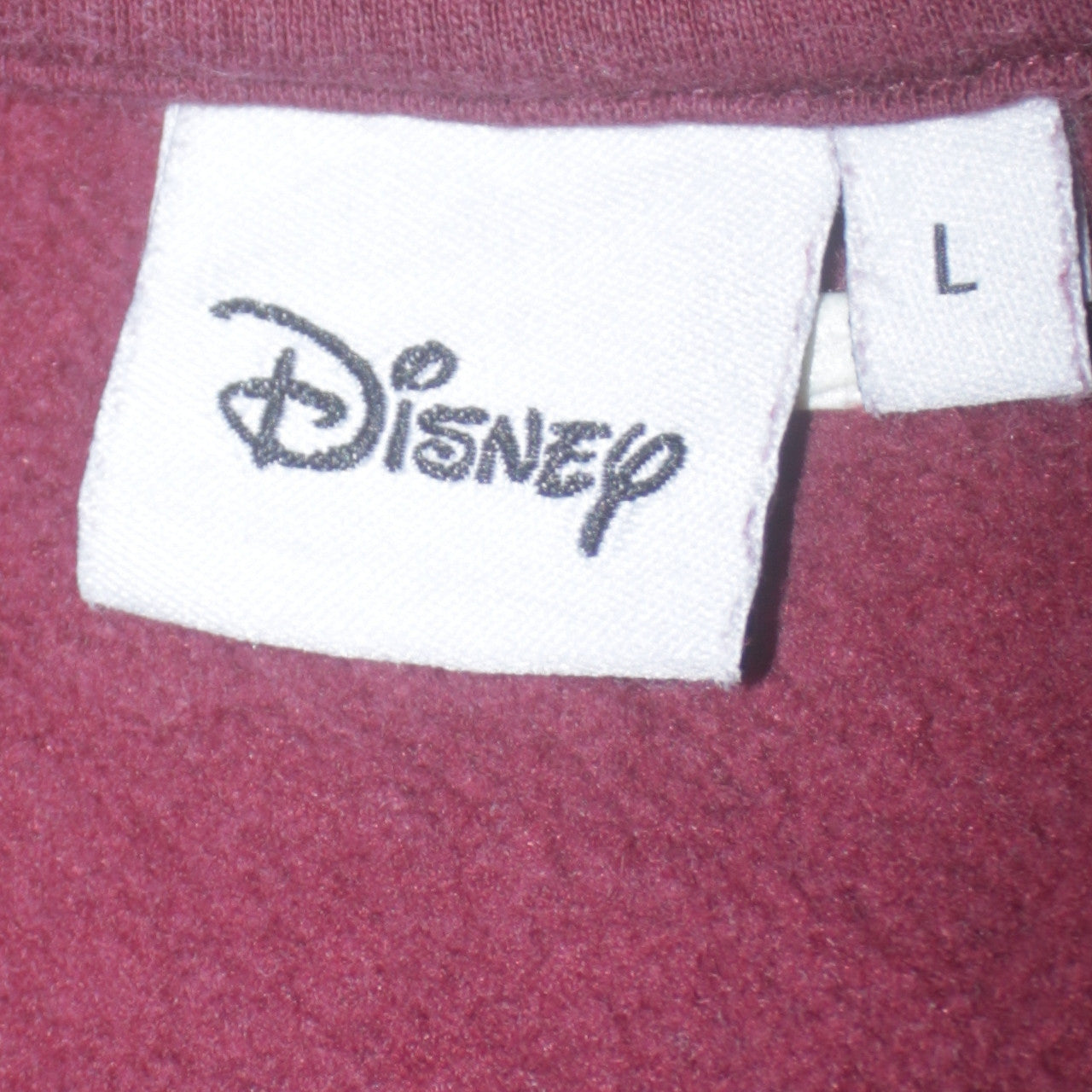 Disney Womens Burgundy Mickey Mouse Sweatshirt L Pullover Cotton Blend