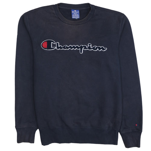 Champion Men's Blue Small Pullover Sweatshirt Crew Neck Embroidered Logo