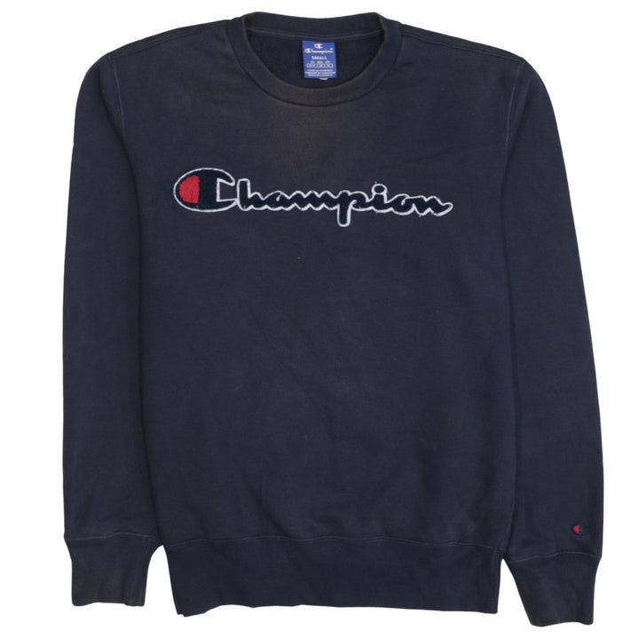 Champion Men's Blue Small Pullover Sweatshirt Crew Neck Embroidered Logo