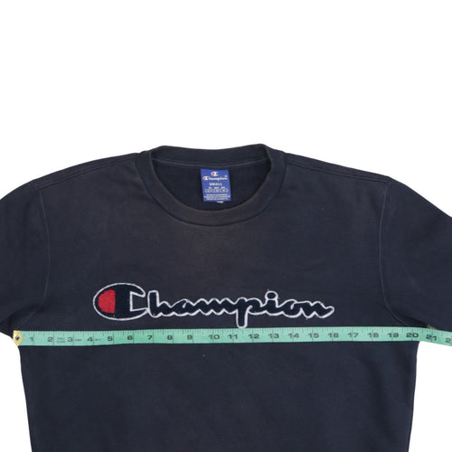 Champion Men's Blue Small Pullover Sweatshirt Crew Neck Embroidered Logo