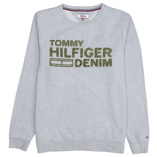 Tommy Hilfiger Men’s Grey XL Pullover Logo Sweatshirt