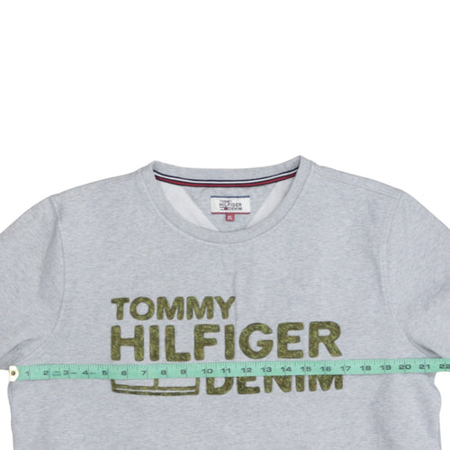 Tommy Hilfiger Men’s Grey XL Pullover Logo Sweatshirt