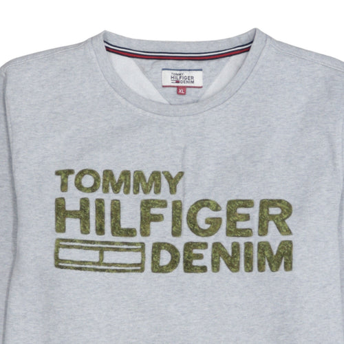 Tommy Hilfiger Men’s Grey XL Pullover Logo Sweatshirt