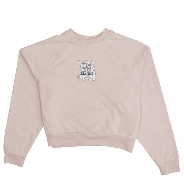 Levi's Women Pink Bunny Graphic Pullover Sweatshirt Size M