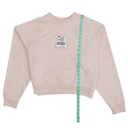 Levi's Women Pink Bunny Graphic Pullover Sweatshirt Size M