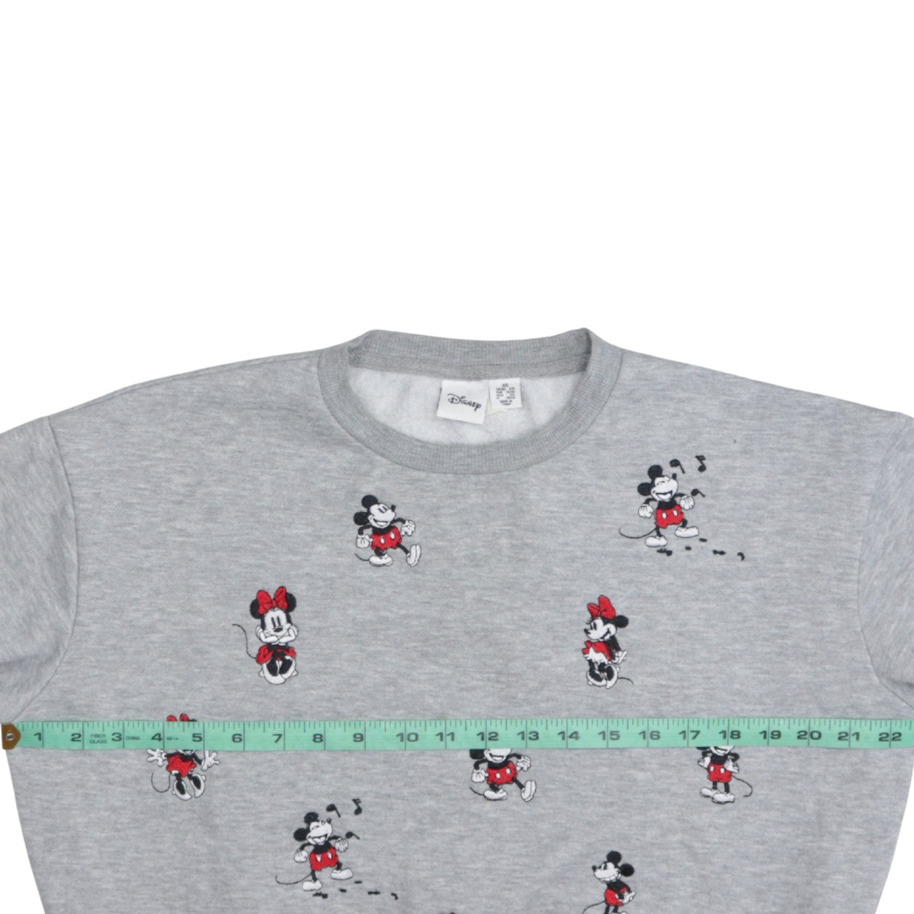 Disney Womens Grey XS Sweatshirt Mickey & Minnie Embroidered Pullover