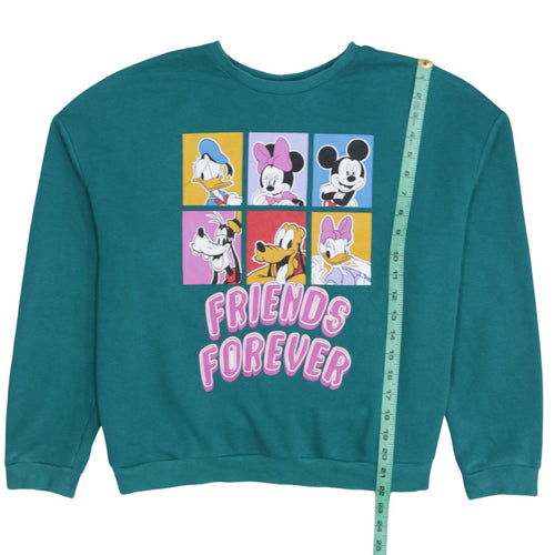Disney C&A Womens Green Friends Forever Sweatshirt L Mickey Minnie