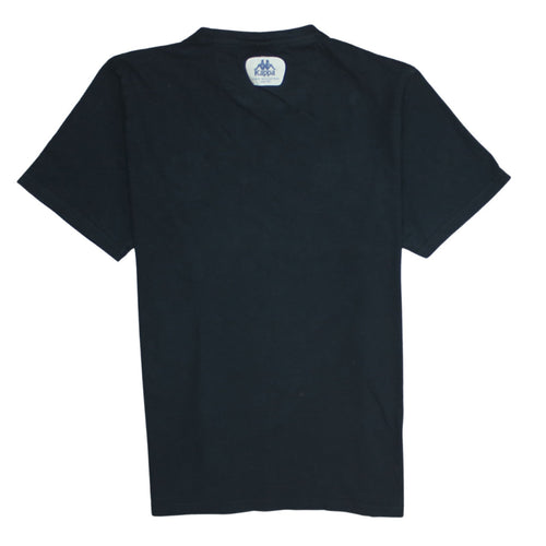Kappa Men's Black XL Rugby Sports Embroidered Cotton T-Shirt