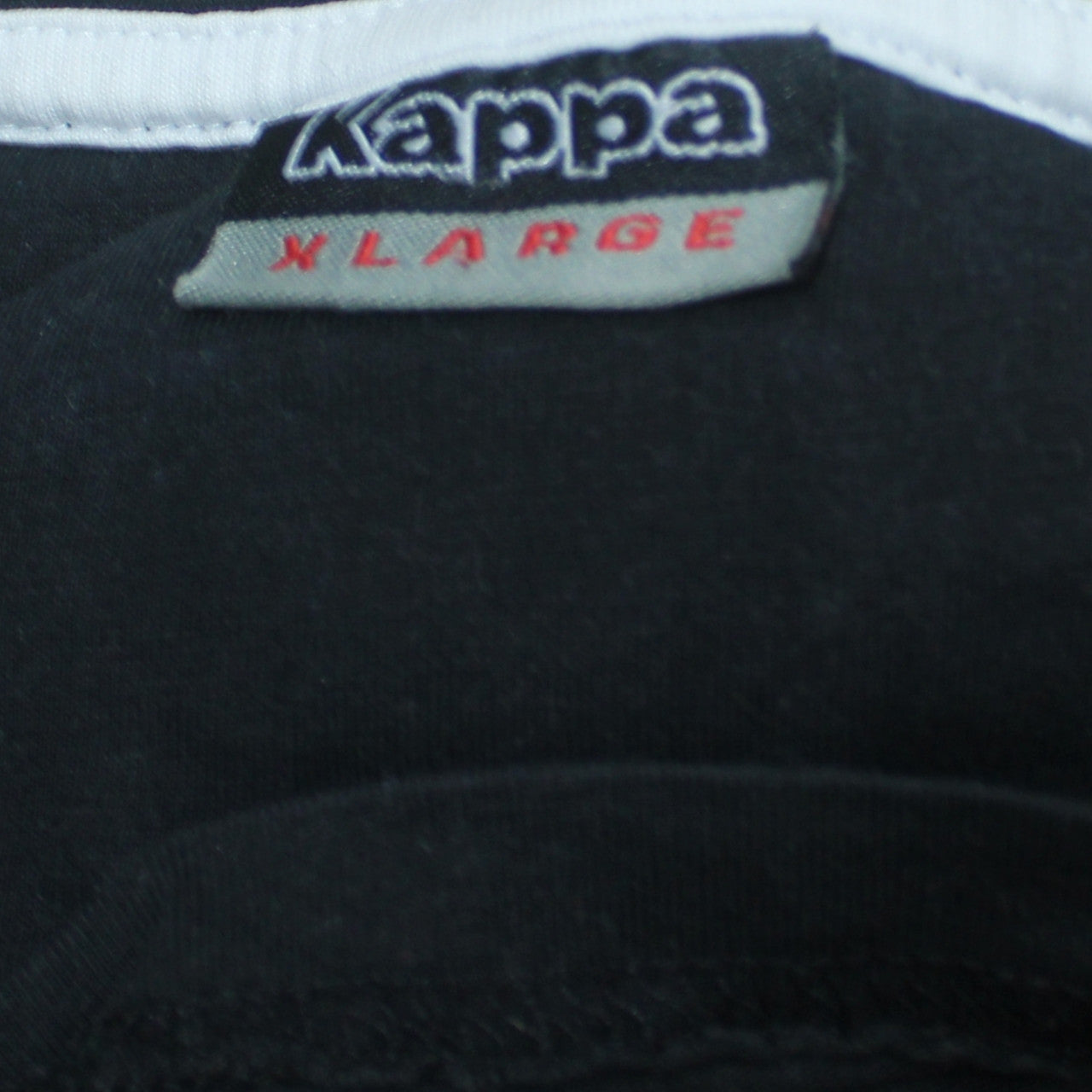 Kappa Men's Black XL Rugby Sports Embroidered Cotton T-Shirt