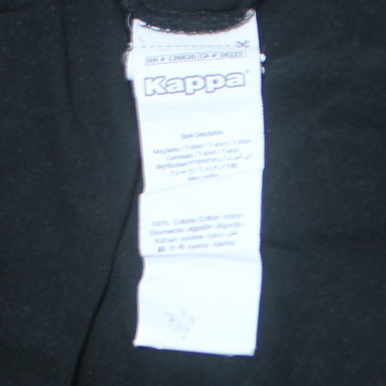Kappa Men's Black XL Rugby Sports Embroidered Cotton T-Shirt