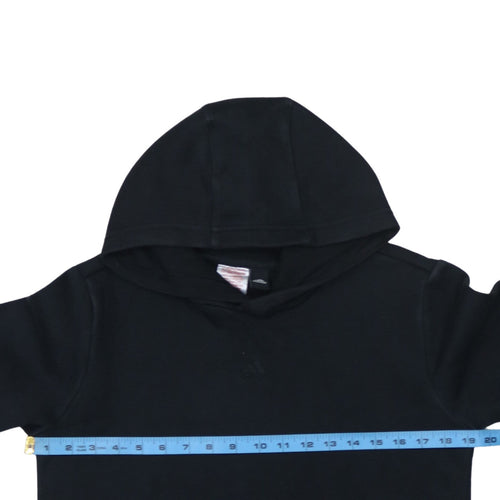 Adidas Boys Black Pullover Hoodie Size 13-14 Years Cotton Blend