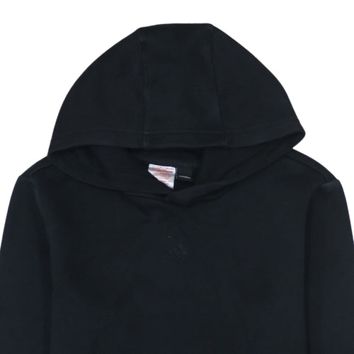Adidas Boys Black Pullover Hoodie Size 13-14 Years Cotton Blend