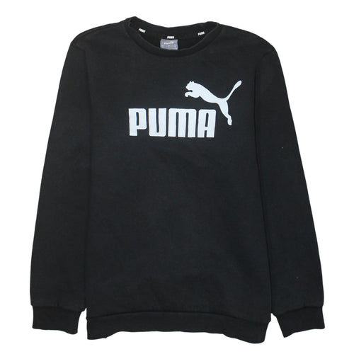 Puma Men's Black M Crew Neck Logo Pullover Sweatshirt