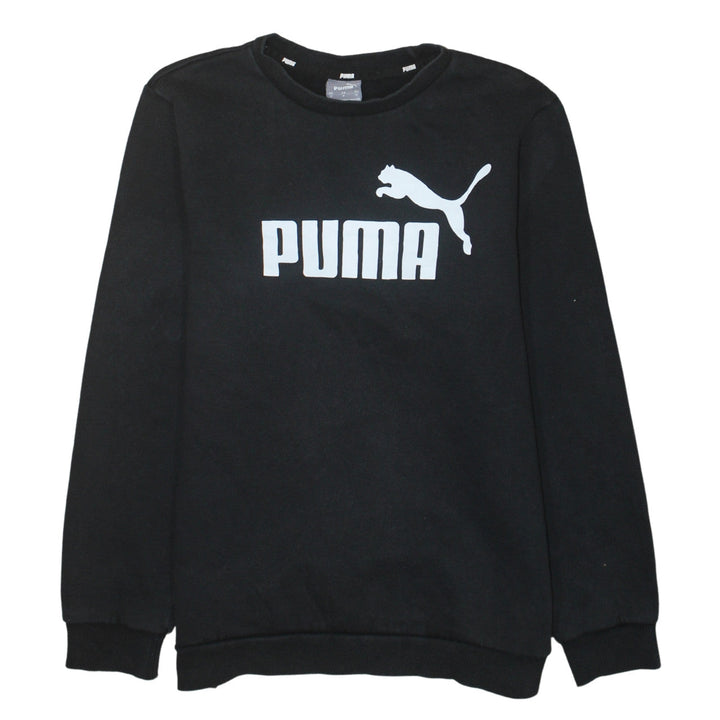 Puma Men's Black M Crew Neck Logo Pullover Sweatshirt