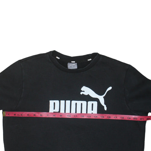 Puma Men's Black M Crew Neck Logo Pullover Sweatshirt