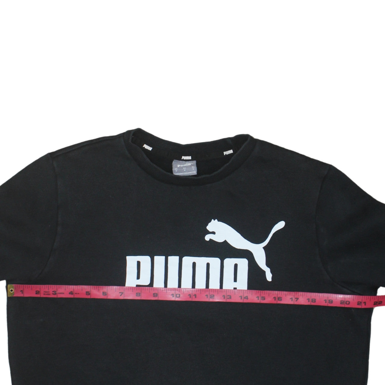 Puma Men's Black M Crew Neck Logo Pullover Sweatshirt
